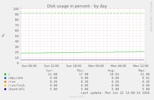 Disk usage in percent