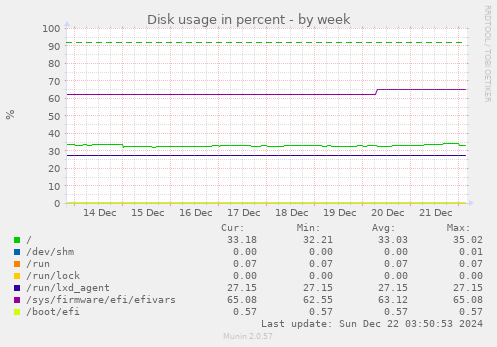 Disk usage in percent