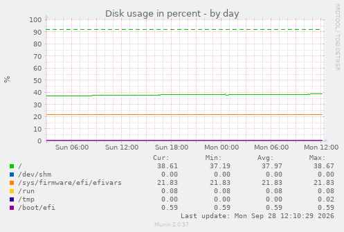 Disk usage in percent